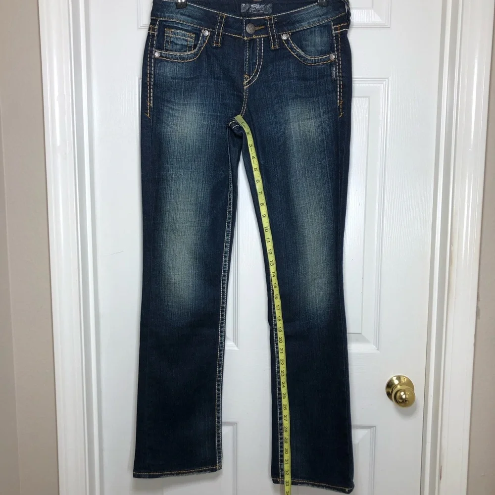 Silver Jeans Co Lola 17” Cotton Mix Dark Wash Straight Leg Jeans W27 L32